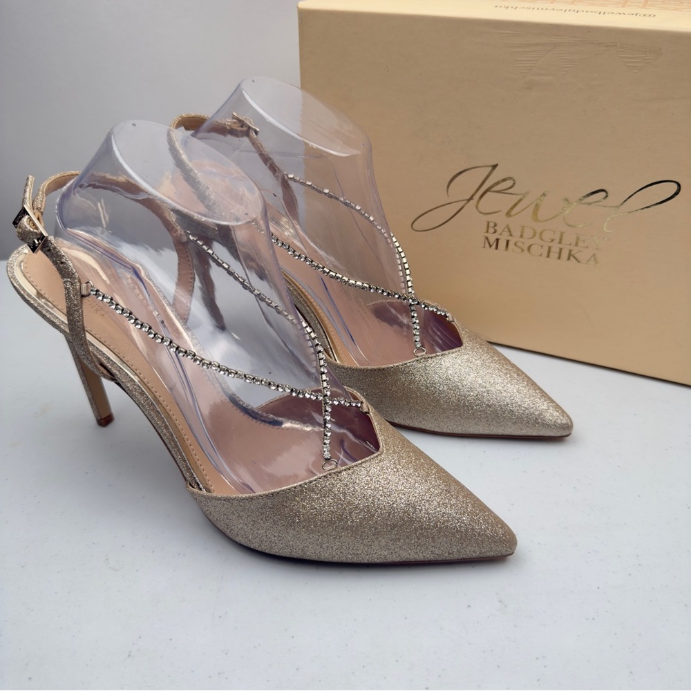 Jewel Badgley Mischka Women’s Alegria Pointed Toe Stiletto Size 9.5